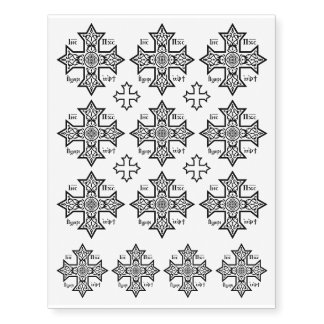 Coptic Cross Temporary Tattoos