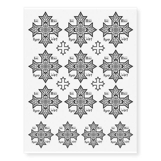 Coptic Cross Temporary Tattoos (Front)