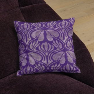 Coptic embroidery pattern  - Purple  leaves