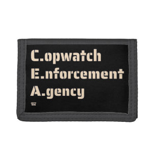 "COPWATCH ENFORCEMENT AGENCY" funny police        Tri-fold Wallet