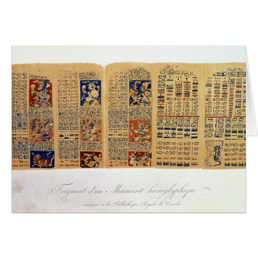 Copy of a fragment of the Dresden Codex Cards (Front Horizontal)