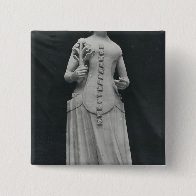 Copy of a statue of Isabella of Bavaria Pinback Button (Front)