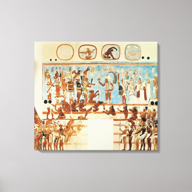 Copy of a wall painting from Bonampak Canvas Print (Front)
