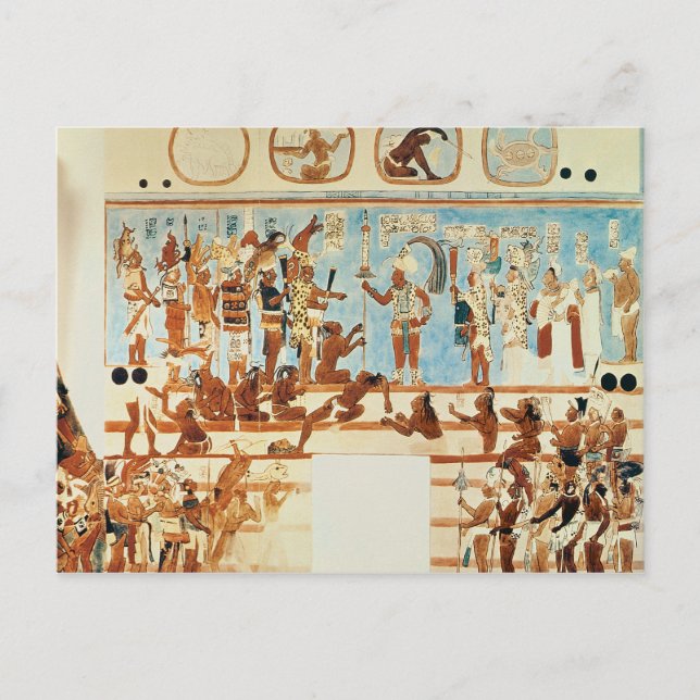 Copy of a wall painting from Bonampak Postcard (Front)
