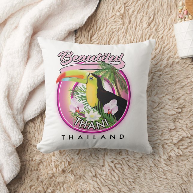 Copy of Beautiful Thani Thailand Mug Throw Pillow (Blanket)
