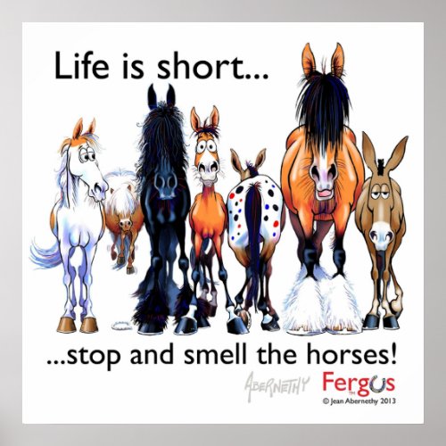 Copy of Fergus the Horse Life is Short Stop and Poster
