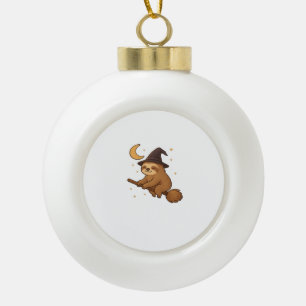Copy of Ghost Hedgehog Librarian � Cute Halloween Ceramic Ball Christmas Ornament