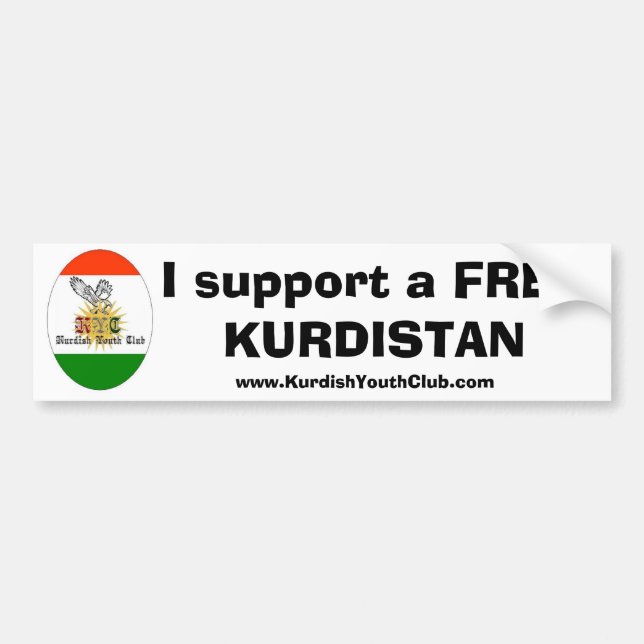 Copy of kycflagg, I support a free Kurdistan, w... Bumper Sticker (Front)