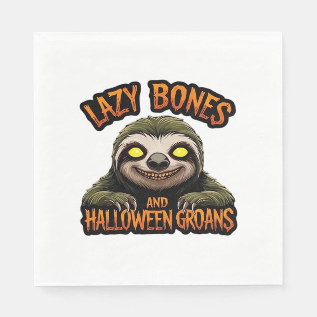 Copy of Lazy Bones and Halloween Groans - Creepy S Napkins (Front)