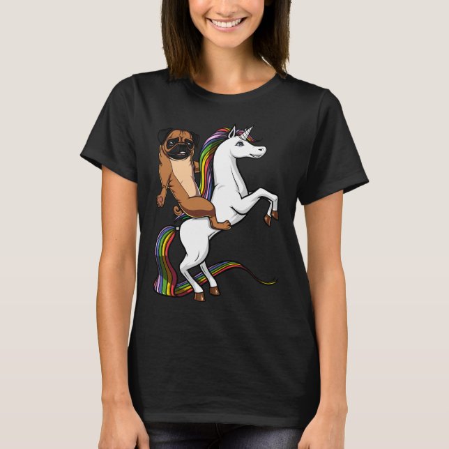 Copy of Pug Dog Riding Unicorn  Classic T-Shirt 35 (Front)