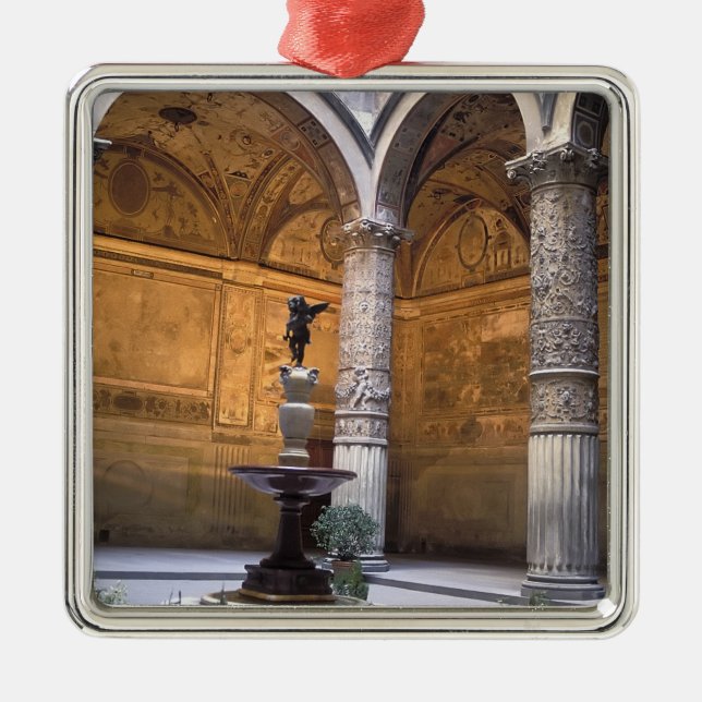 Copy of Putto with Dolphin by Andrea del Metal Ornament (Front)