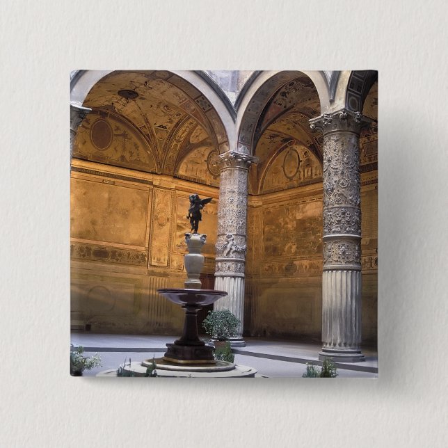 Copy of Putto with Dolphin by Andrea del Pinback Button (Front)