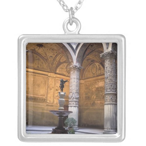 Copy of Putto with Dolphin by Andrea del Silver Plated Necklace