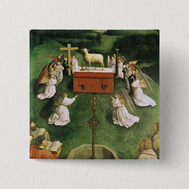 Copy of The Adoration of the Mystic Lamb Pinback Button (Front)