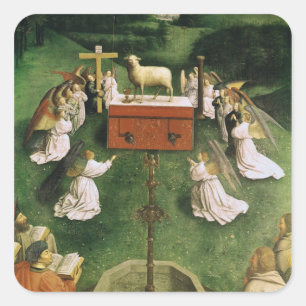 Copy of The Adoration of the Mystic Lamb Square Sticker
