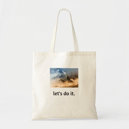 Copy of Wolf running cool colorful Tote Bag