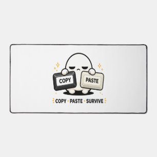 Copy Paste Survive - Funny Tech Coding Cute Desk Mat