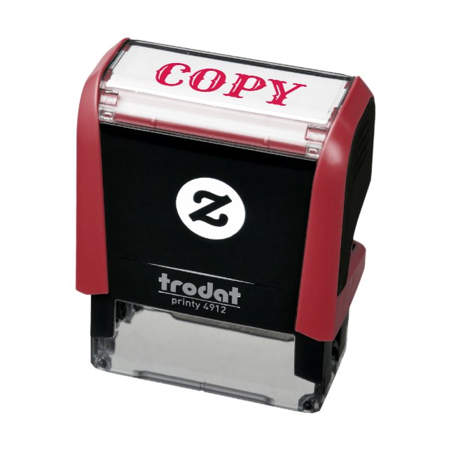 COPY Red Ink Fancy Text Business Self-inking Stamp (Product)