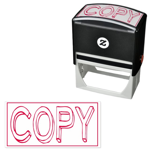 COPY Red Office Work Business Paper Self-inking Stamp (In Situ)