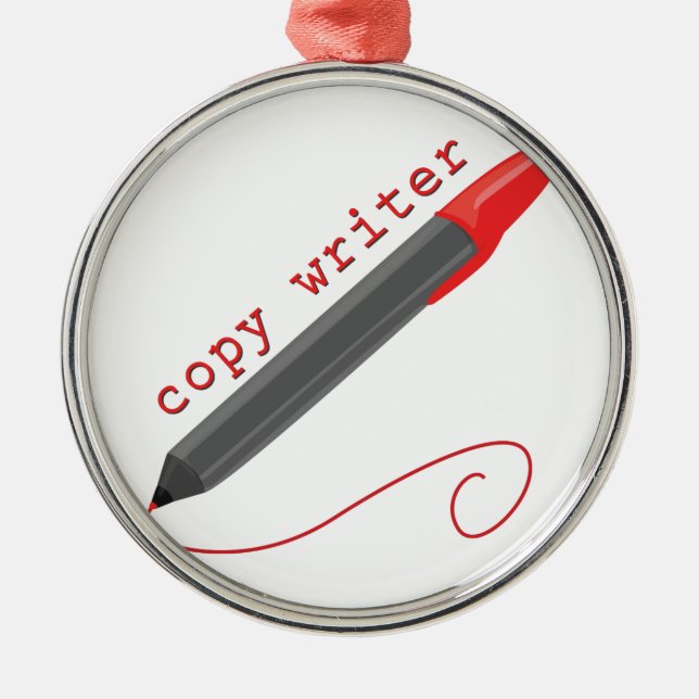 Copy Writer Metal Ornament (Front)