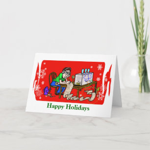 Copying Morse Code Christmas Greeting Card