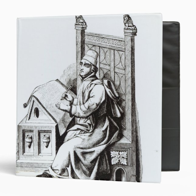 Copyist Writing upon a Sheet of Vellum 3 Ring Binder (Front/Inside)