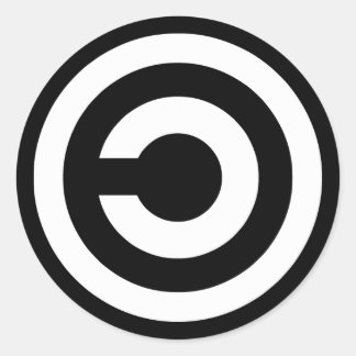 Copyleft - information wants to be free classic round sticker