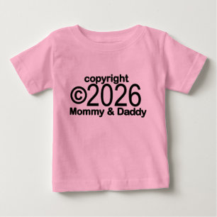 Copyright 2022 Mommy and Daddy Baby T-shirt