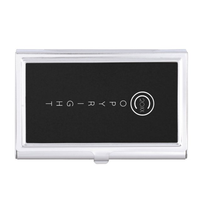 Copyright Modern Typographical Black Business Card Case (Front)
