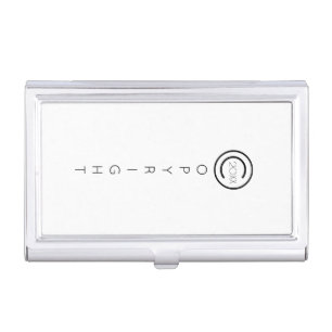 Copyright Modern Typographical White Business Card Case