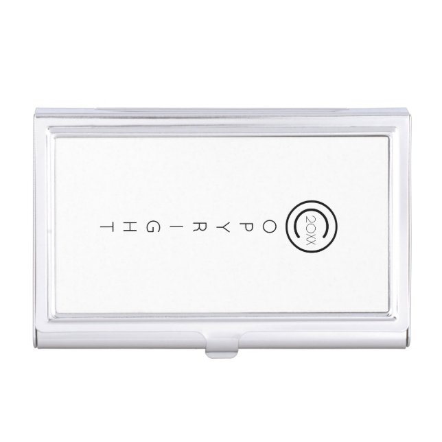 Copyright Modern Typographical White Business Card Case (Front)