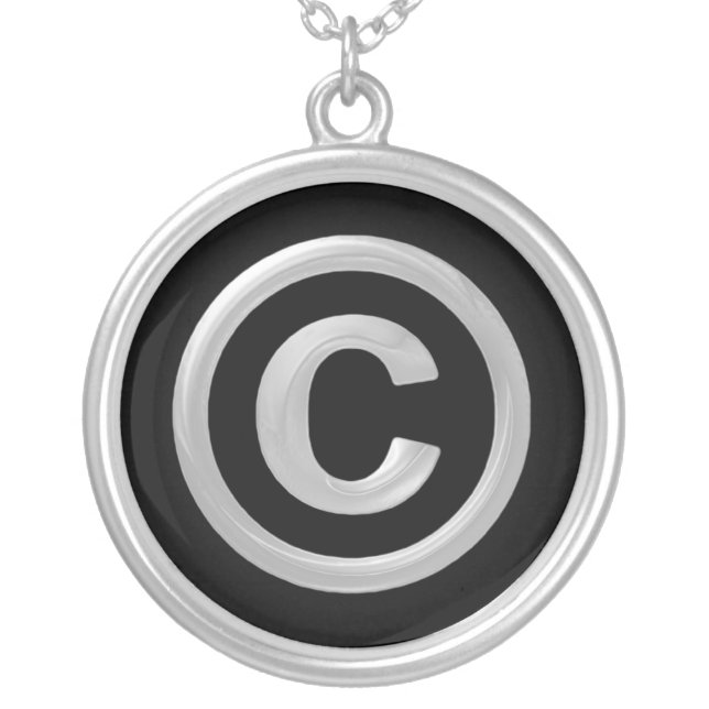Copyright Silver Plated Necklace (Front)