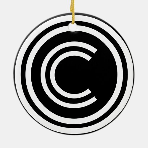 copyright symbol ceramic ornament