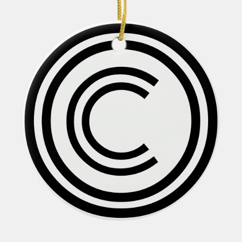 copyright symbol ceramic ornament