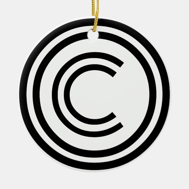 copyright symbol ceramic ornament (Front)