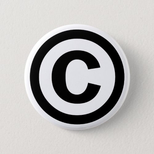 Copyright Symbol Copyrighted Copy Right Icon Sign Pinback Button