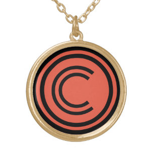 copyright symbol gold plated necklace