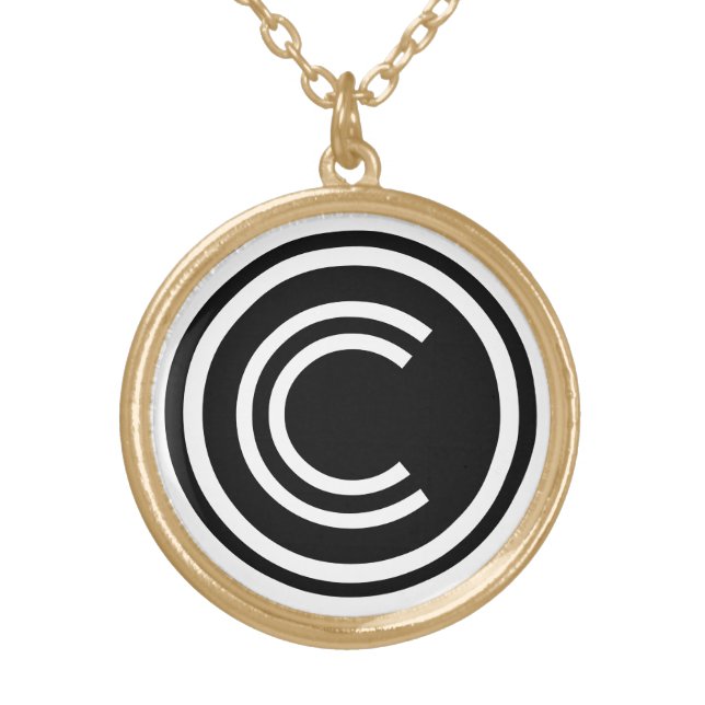 copyright symbol gold plated necklace (Front)