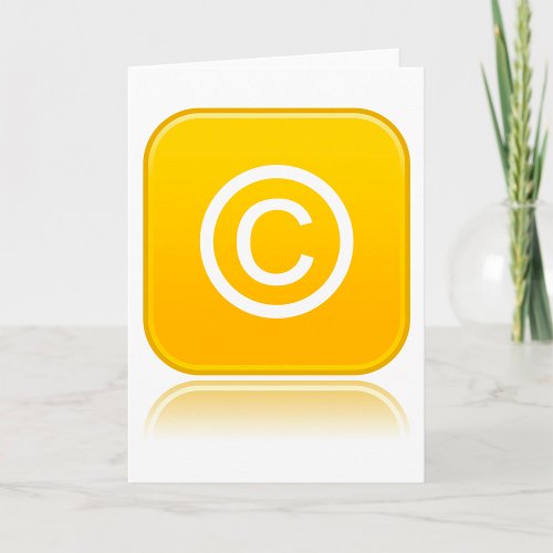 Copyright Symbol Yellow Greeting Cards