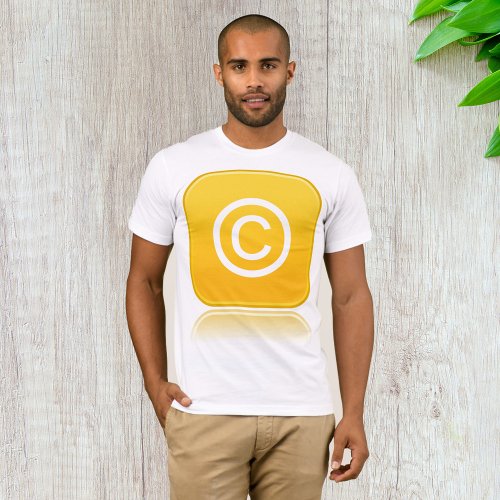 Copyright Symbol Yellow Mens T_Shirt