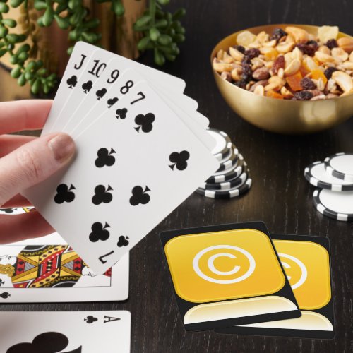 Copyright Symbol Yellow Playing Cards