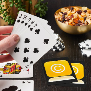 Copyright Symbol Yellow Playing Cards