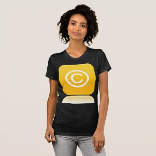 Copyright Symbol Yellow Womens T_Shirt