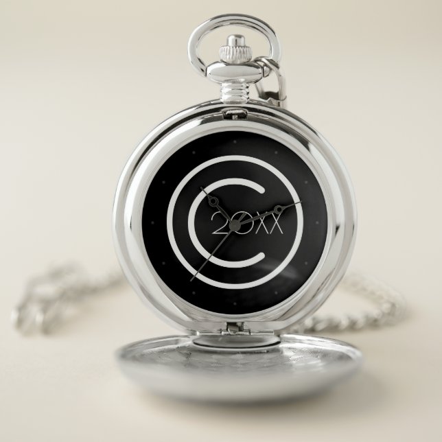 Copyright Yourself Modern Typographical Pocket Watch (Inside)