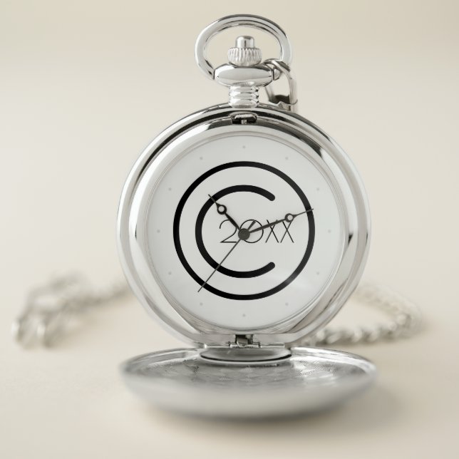 Copyright Yourself Modern Typographical Pocket Watch (Inside)