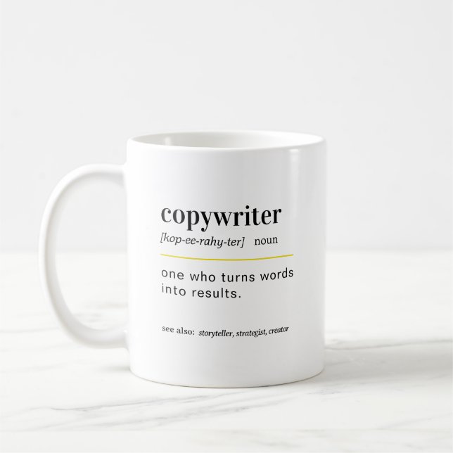 Copywriter Definition Gift Coffee Mug (Left)