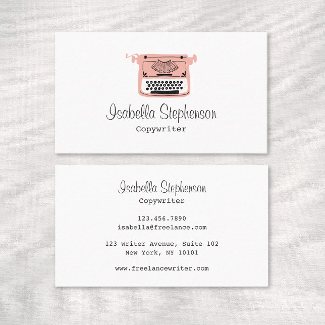 Copywriter Freelance Author Writer Editor Business Card (Creator Uploaded)