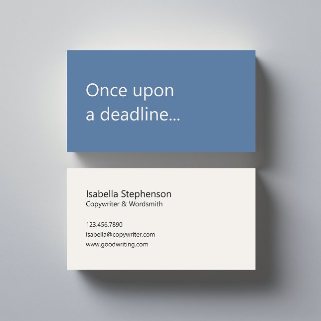 Copywriter Freelance Writer Simple Humorous Business Card (Creator Uploaded)