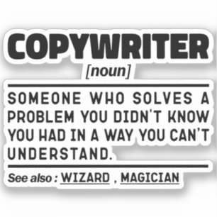 Copywriter Noun Cool Worker Dad Sarcastic Sayings Sticker