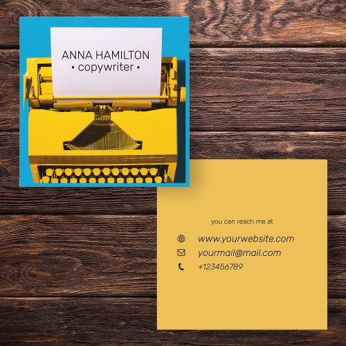 Copywriter Vintage Typing Machine Square Business Card